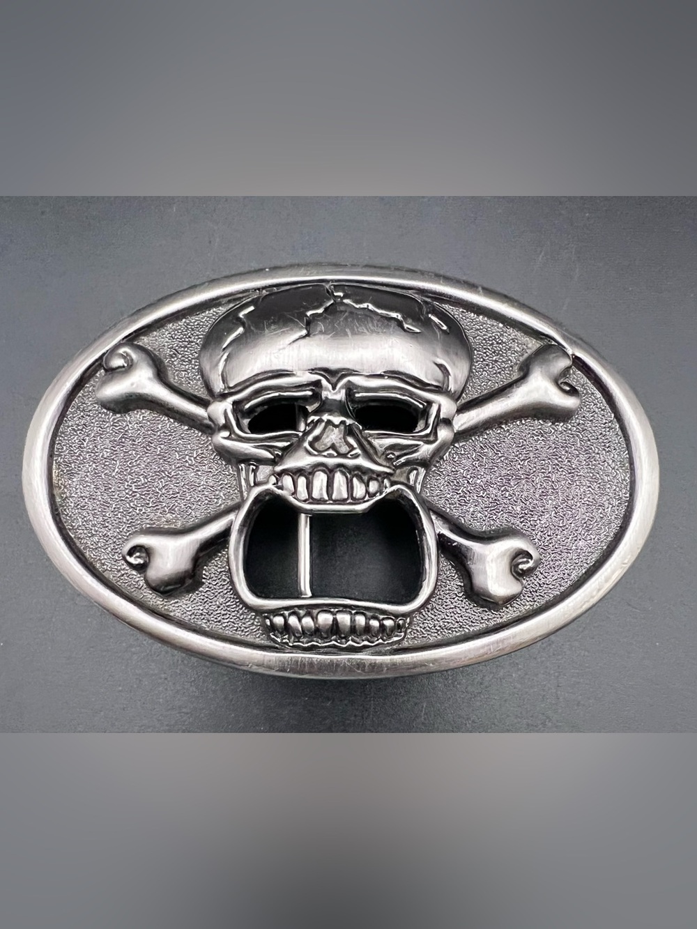 Vintage 1990's Kalan Skull and Crossbones Belt Buckle and Bottle Opener